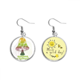 thumbnail image 1 of Cute Green Mushroom criatura ilustrar Pendiente Sol Flor Pendiente Joyas Moda Unbranded M, 1 of 3