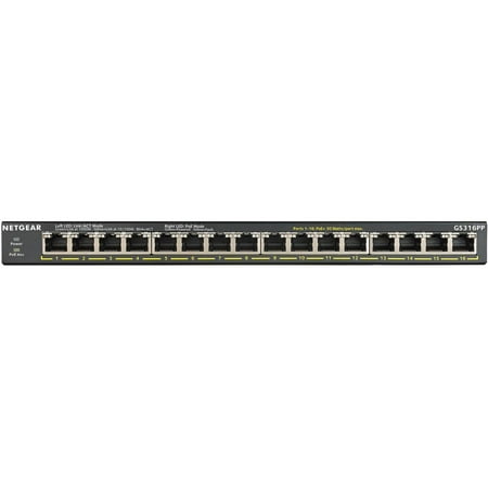 UPC: 0606449146899 | NETGEAR 16-Port Gigabit Ethernet Unmanaged PoE+ Switch (GS316PP) – with 16 x PoE+ @ 183W  Desktop/Wallmount  Sturdy Metal