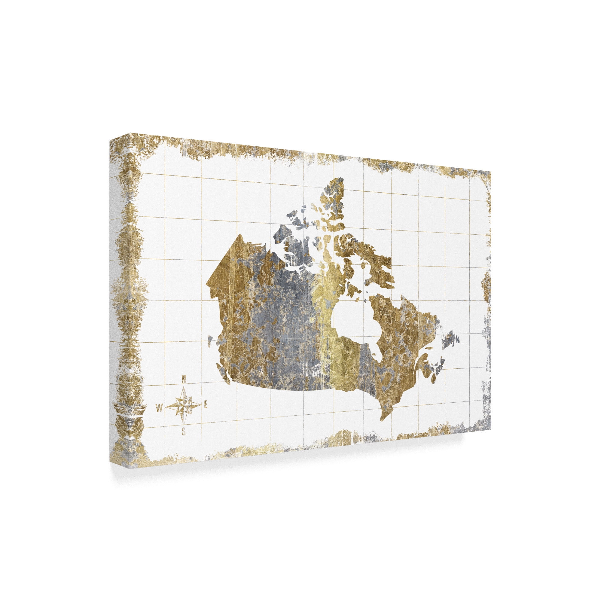 Trademark Fine Art 'Gilded Map Canada' Canvas Art by Wild Apple Portfolio