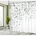 thumbnail image 5 of Ambesonne Digital Shower Curtain, Radiant Rectangle Parallel, 69"Wx70"L, Ash White, 5 of 5