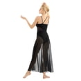 thumbnail image 2 of Jowowha Women Girls Lyrical Mesh Maxi Length Ballet Dance Dresses Spaghetti Strap Camisole Built-In Black S, 2 of 7