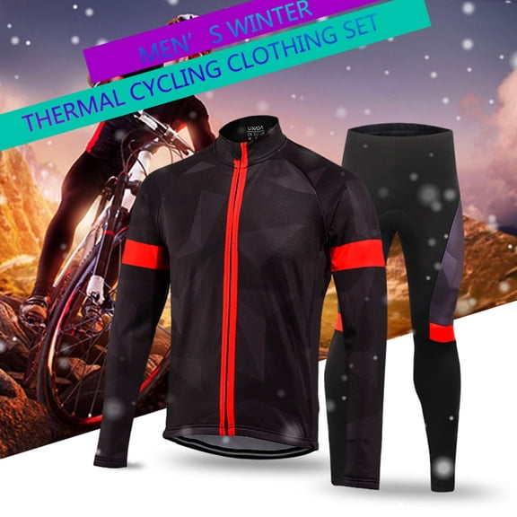 Cycling Jersey,Fleece Set Windproof Winter Thermal Fleece With 3d Padded Windproof Coat With Men's Set Winter Mtb Road Shirt Fleece Mtb Road Men's Suit Winter Road Shirt With