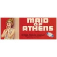 thumbnail image 2 of Anonymous 14x8 Black Ornate Wood Framed Double Matted Museum Art Print Titled: Maid of Athens Brand Citrus Label (1940s), 2 of 5