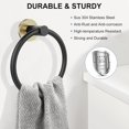 thumbnail image 2 of SetSail Porte-Serviette pour Mur de Salle de Bain, Anneau à Serviette à Visser en Acier Inoxydable 304, Support de Serviette Robuste pour Salle de Bain, Noir et Or, 2 of 7