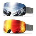 thumbnail image 3 of [2 Pack] Valentine's Day Gift Adult Cool Ski Goggles Anti-fog and Windproof OTG Oversized Double Layer PC Lens Skiing Skating Suitable for St. Patrick's Day Mardi Gras Easter New Year's Day, 3 of 8