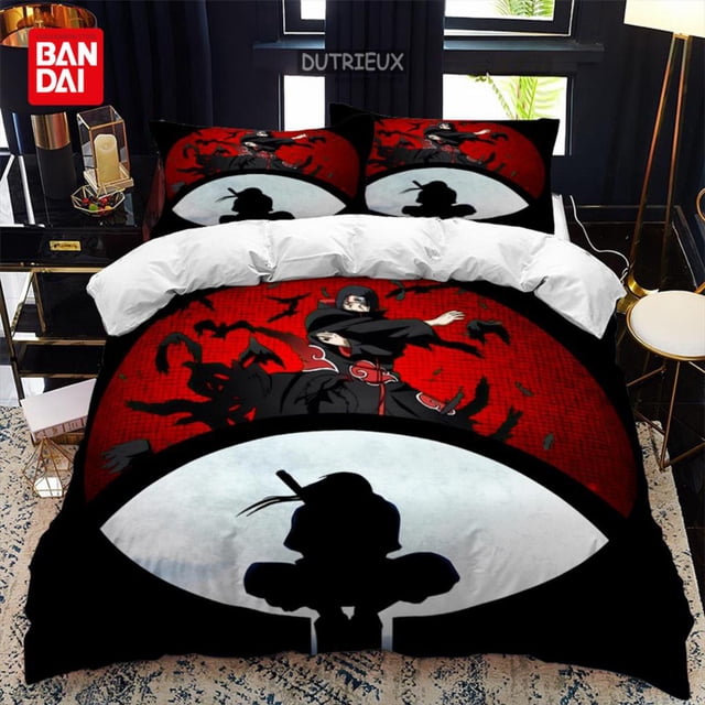 Naruto Duvet Cover Set Anime Print Pillowcase Quilt Cover Bedding Bag Set Queen King Size 3D Digital Printing Kids Home Supplies