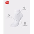 thumbnail image 2 of Hanes Women's Performance Ankle Socks, Cushioned, 6-Pairs White 5-9, 2 of 5