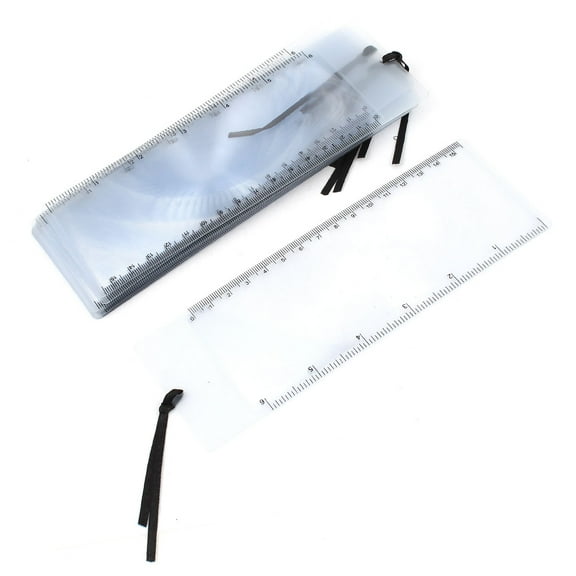 Unique Bargains 10Pcs Bookmark Ruler Magnifier Lens 3x Magnifying Sheet