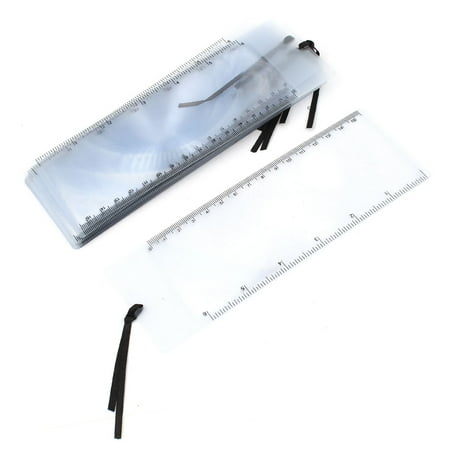 Unique Bargains 10Pcs Bookmark Ruler Magnifier Lens 3x Magnifying Sheet