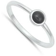 thumbnail image 4 of CHOOSE YOUR COLOR Minimalist Simulated Black Onyx Ring .925 Sterling Silver Band CZ Female Size 4, 4 of 4
