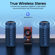 Portable Bluetooth Speaker, Bluetooth 5.4 Wireless Speaker with 20W HD Loud Stereo Sound, 20H Playtime, IP7 Waterproof, LED Lights, TWS Pairing, Built-in Mic, for Outdoor, Party, Home, Gift