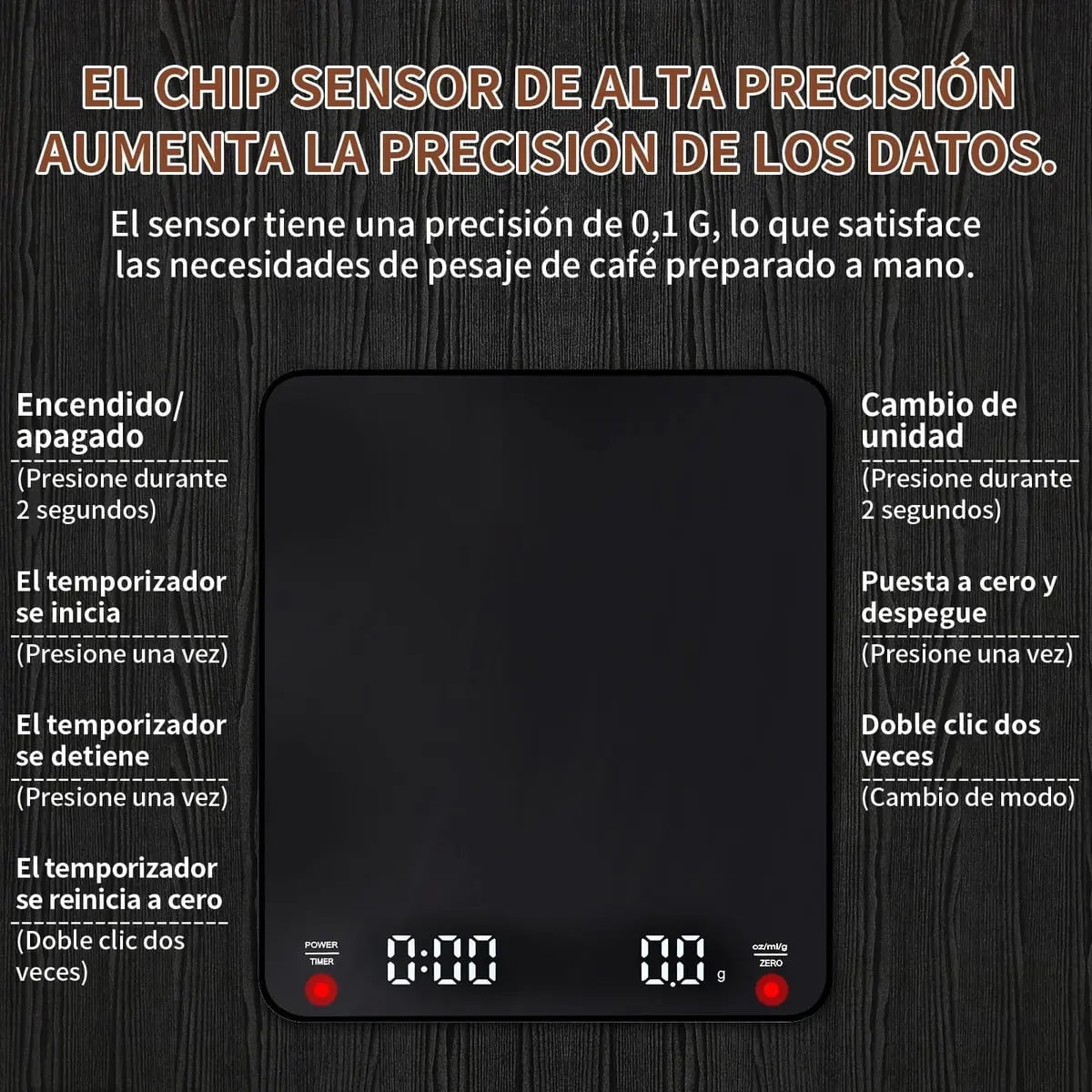 Digital Kitchen Scale, Rechargeable Coffee Scale A
