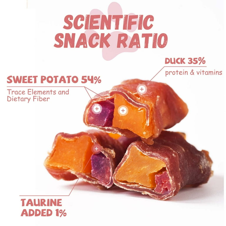 Pawmate Duck Sweet Potato Dog Treats, Healthy Chewy Snacks for