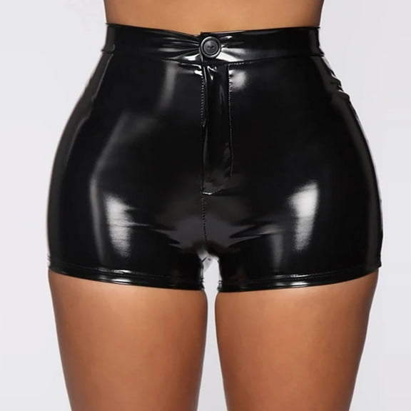 Women Leather Boxer, Sexy Open Crotch, Shiny Latex Underwear Crotchless