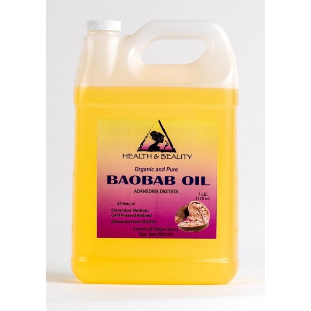 Huile de Baobab Raffinée Biologique Support Pressée à Froid premium Fraîche 100 % pure 7 lb
