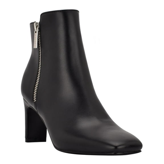Calvin Klein Womens KCCOLI2 Square Toe Faux Leather Ankle Boots