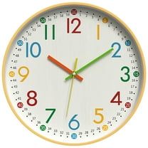 Unique Bargains Non-Ticking Battery Operated Colorful Analog Wall Clock White