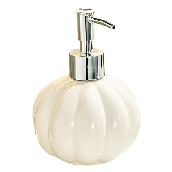 Ceramic Lotion Dispenser, Hand Soap Dispenser, Refillable- Shampoo Dispenser, Bathroom Kitchen-White-350ml/12oz