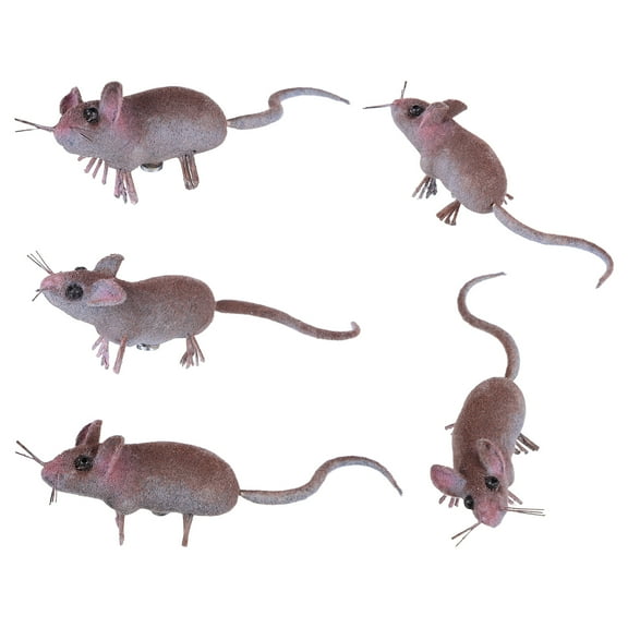 Vosarea Small Plastic Mouse Figures Mini Simulated Mouse Models Synthesis Material 5Pcs