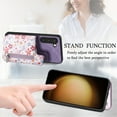 thumbnail image 4 of Allytech Galaxy S23 FE Case with Zipper Pocket & Cards Holder, Floral Slim Wallet Case for Girls Women Shockproof Stand Compatible with Car Mount Phone Case for Samsung Galaxy S23 FE -Purple, 4 of 9