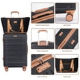 thumbnail image 5 of Hardside Luggage Sets 6 Piece, Hardshell Suitcase with TSA Lock Spinner Wheel and Travel Duffle Bag.Black, 5 of 10