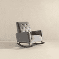 thumbnail image 4 of Premium Demetrius Light Grey Fabric Solid Wood Rocking Chair for Living Room and Nursery 36.6"H x 27.5"W x 39"D or Living Room Bedroom Reading, 4 of 4