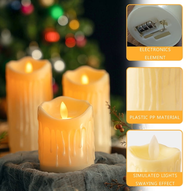 Lámpara Velas LED sin llama Luz parpadeante Pilar Luces Boda Fiesta Decoración para el hogar Ndcxsfigh Para estrenar