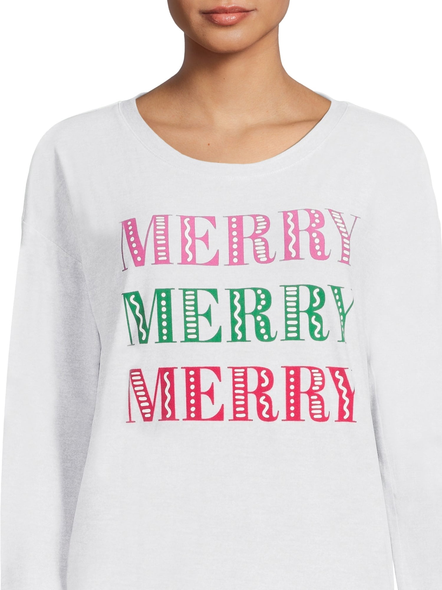 Jaclyn Women's and Women's Plus Holiday Long Sleeve Top and Joggers Set, 2-Piece