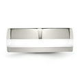 thumbnail image 3 of Stainless Steel Polished White Ceramic Inlay 9mm Band, 3 of 6