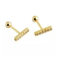 thumbnail image 6 of QQTDFG Small Straight Bar 925 Sterling Silver Cz Stud Earrings F1113-Gold, 6 of 9