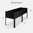 thumbnail image 2 of Best Choice Products 72x24x30in Non Toxic Elevated Galvanized Metal Garden Bed Corner Protectors - Black, 2 of 9