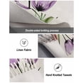 thumbnail image 5 of Purple Tulip Area Rug 3x5ft Woven Runner Rug,Modern Blossom Pastel White Floral Petal Washable Living Room Hallway Bedroom Kitchen Carpet with Tassels,Indoor Outdoor Throw Door Mat for Entryway, 5 of 5