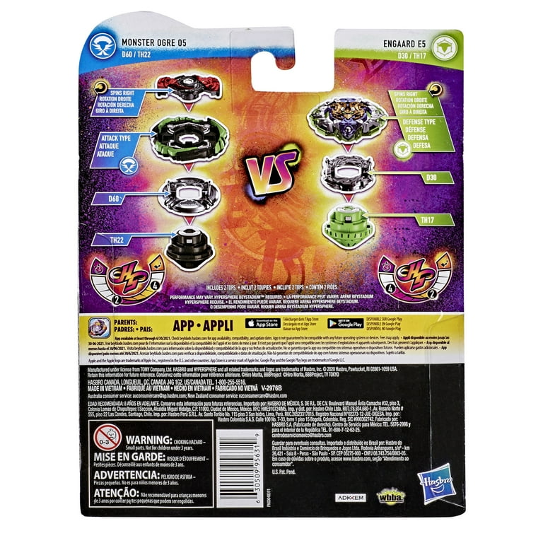 Beyblade Burst Rise Hypersphere Dual Pack, Monster Ogre O5