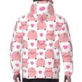 thumbnail image 5 of Hoodies for Men - Pink Cartoon Cute Pig Heart Long Sleeve Comfrt Men'S Fashion Hoodies & Sweatshirts, Sweatshirts for Men Hoodies Pullover Clothing Clothes with Pouch, 5 of 7