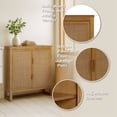 thumbnail image 3 of Teamson Home Hatteras Modern Cabinet, Storage with Rattan Doors & Adjustable Shelves, Solid Wood Frame, 3 of 11