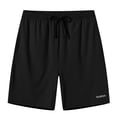 thumbnail image 2 of TANBOM Men's Fashion Polyester Five Sports Shorts Lightweight Breathable Adjustable Drawstring Black M, 2 of 6