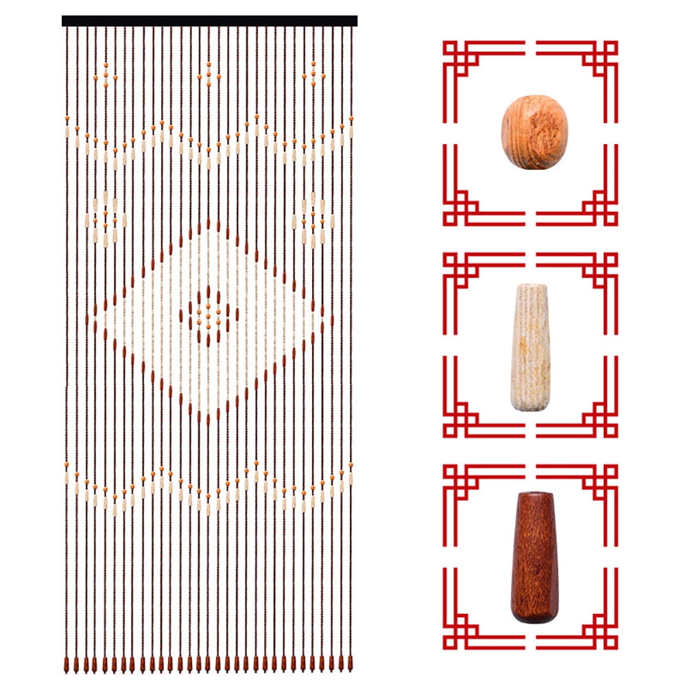 FOGGBET Bead Curtain, String Door Curtains Beaded Wooden Curtain 31 Line For Doorway
