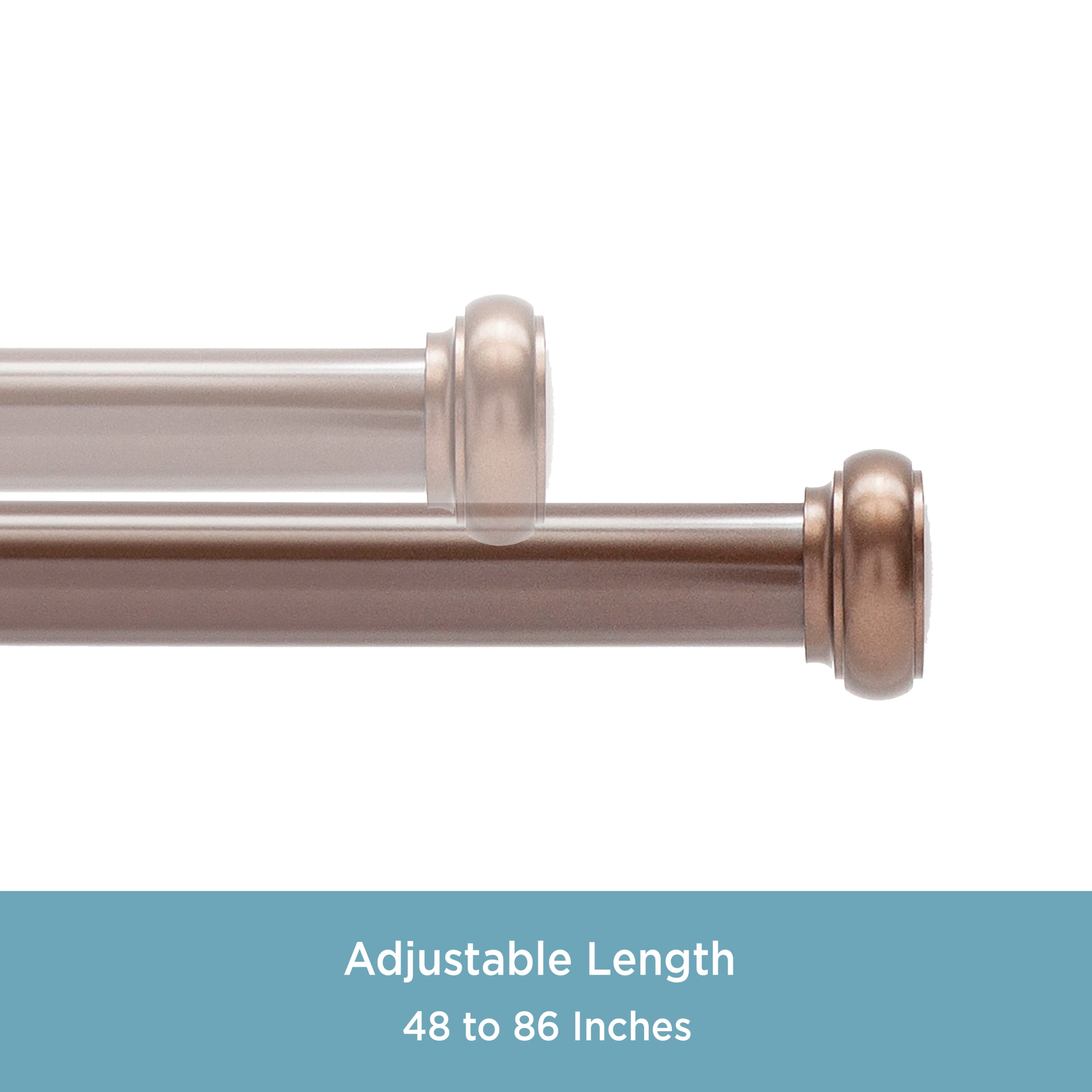Kenney® Weaver 1" Premium Decorative Window Curtain Rod, 48-86", Chocolate