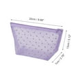 thumbnail image 2 of 3 Pcs Mesh Flocking Heart Pattern Makeup Bag for Vacation Business Travel Purple Mesh Fabric, 2 of 6