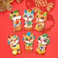 6pcs Chinese New Year Dragon 2024 Red Envelopes Cute Cartoon Dragon ...