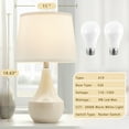 thumbnail image 2 of NATYSWAN Table Lamp Set of 2, 18.63in Ceramic Table Lamp Classic Beside Lamps Nightstand Lamp Modern Table Lamp for Living Room, Bedroom & Office Rocker Swtich Cream-LED Bulbs Included, 2 of 9