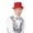 Red, variant on Dress-Up-America Rhinestone Top Hat for Men and Women (Red)