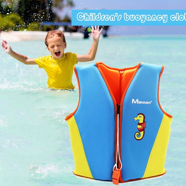 Traje de supervivencia de flotabilidad para niños Accesorios para exteriores de neopreno seguro (S azul)