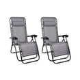 thumbnail image 1 of Set 2 Sillas Camastro Zen Relan Reclinables y Plegables Ideal para Jardin y Terraza Gris, 1 of 9