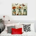 thumbnail image 5 of ARISTURING Bathroom Wall Decor Flower Wall Decor Canvas Wall Art Butterfly Flowers Vase Botanical Wall Art Bathroom Signs Framed Poster Artwork Prints Pictures for Home Office Bedroom  16x12in, 5 of 6