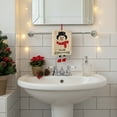 thumbnail image 2 of YFTDEF Thicken Coral Fleece Hanging Hand Towel, Christmas Snowman Hand Towel for Kitchen & Bathroom Fast Drying Cleaning Towel, 11x7.1in (Beige), 2 of 4