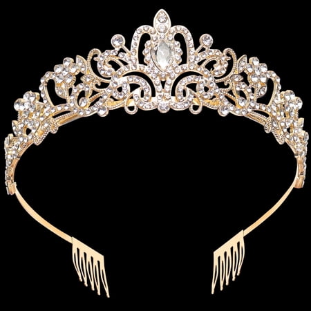 Mygeromon Crystal Tiara Gold Princess Crown for Women Girls Wedding,Birthday,Valentine's,Mother's Day Gifts ?