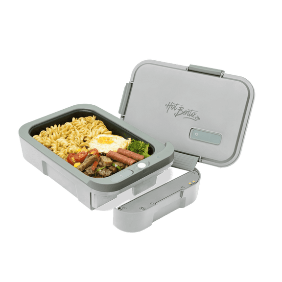 Hot Bento PLUS Cordless Electric Lunch Box – 10-15 Min FAST HEAT, Portable for Travelers, Child-Safe Design, Removable Battery, 500ml Optimized Meal Size, Food Warmer for Work & Travel (Slate