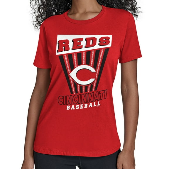 Women's Starter Red Cincinnati Reds Poster Print T-Shirt