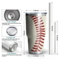 thumbnail image 6 of 30oz Baseball Pattern Tumblers Stainless Steel Tumbler with Lid and Straw,Vacuum Insulated Double Wall Travel Tumbler Cups Mug with Cleaning Brush for Coffee,Tea, 6 of 7